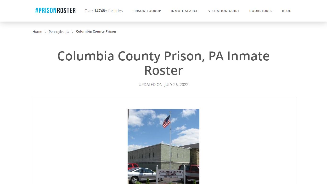 Columbia County Prison, PA Inmate Roster